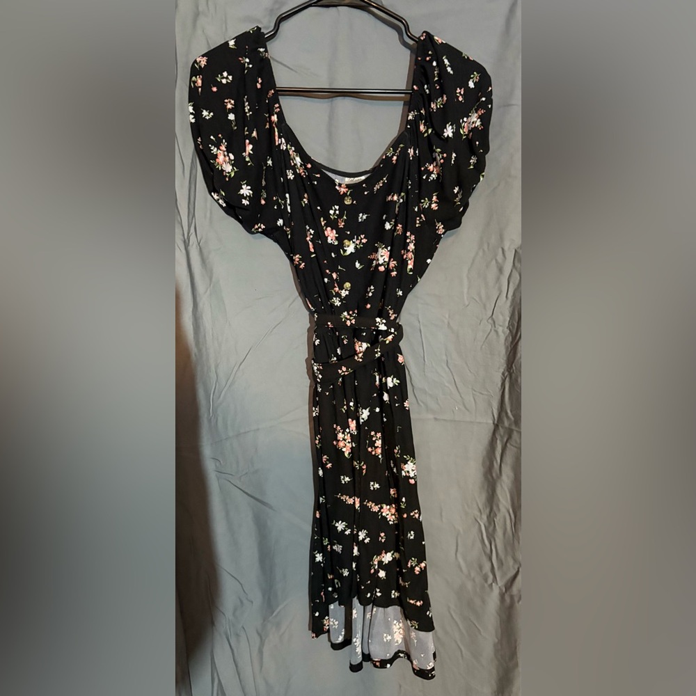No Boundaries Black Floral Dress